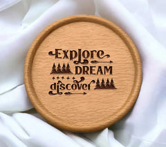 ## Explore, Dream, Discover SVG Adventure Tree & Arrow Poster SVG