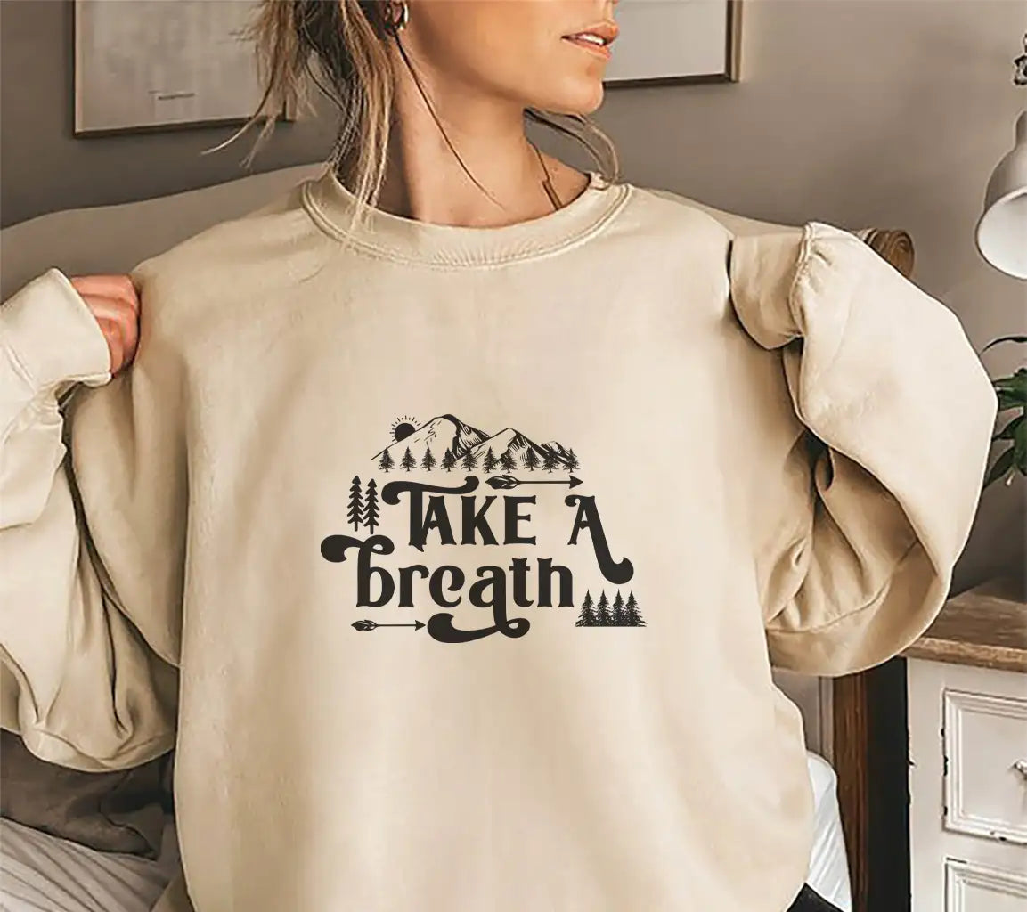 Take a Breath Mountain & Tree SVG - Adventure Design SVG