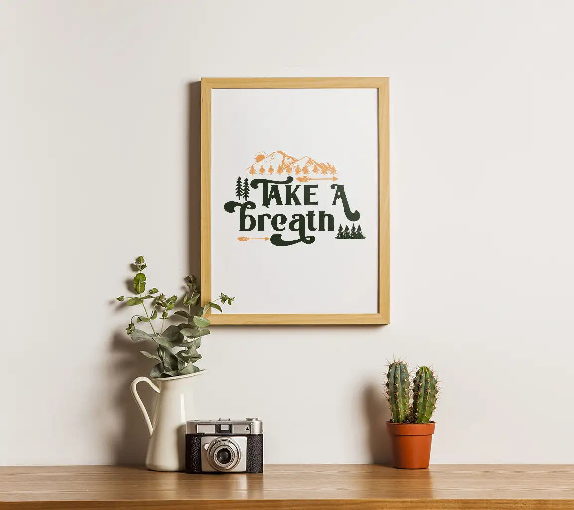 Take a Breath Mountain & Tree SVG - Adventure Design SVG