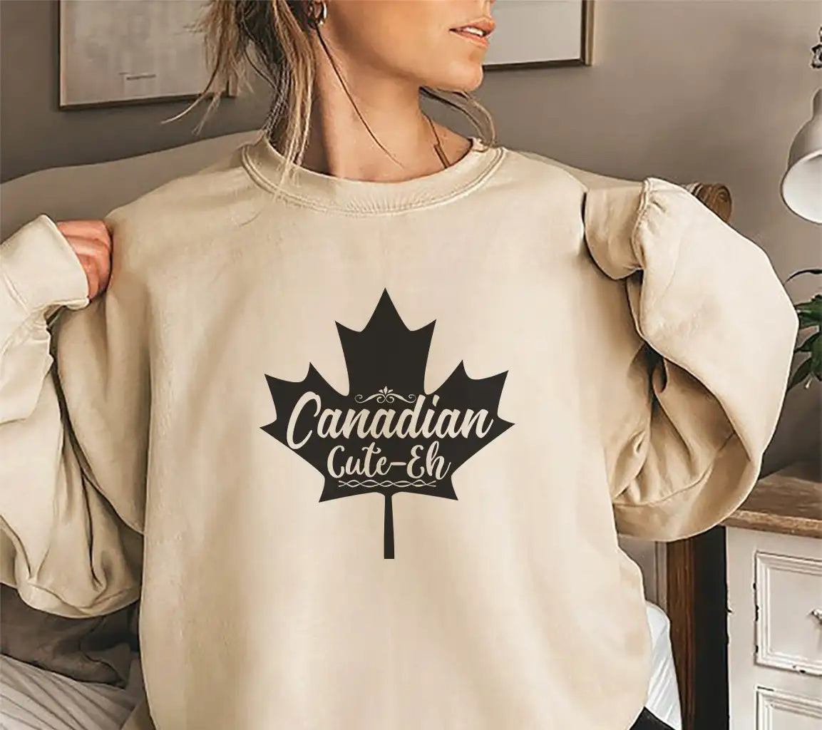 Canadian Cute-Eh Red Maple Leaf SVG Design SVG