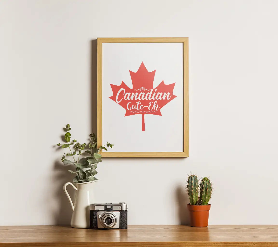 Canadian Cute-Eh Red Maple Leaf SVG Design SVG