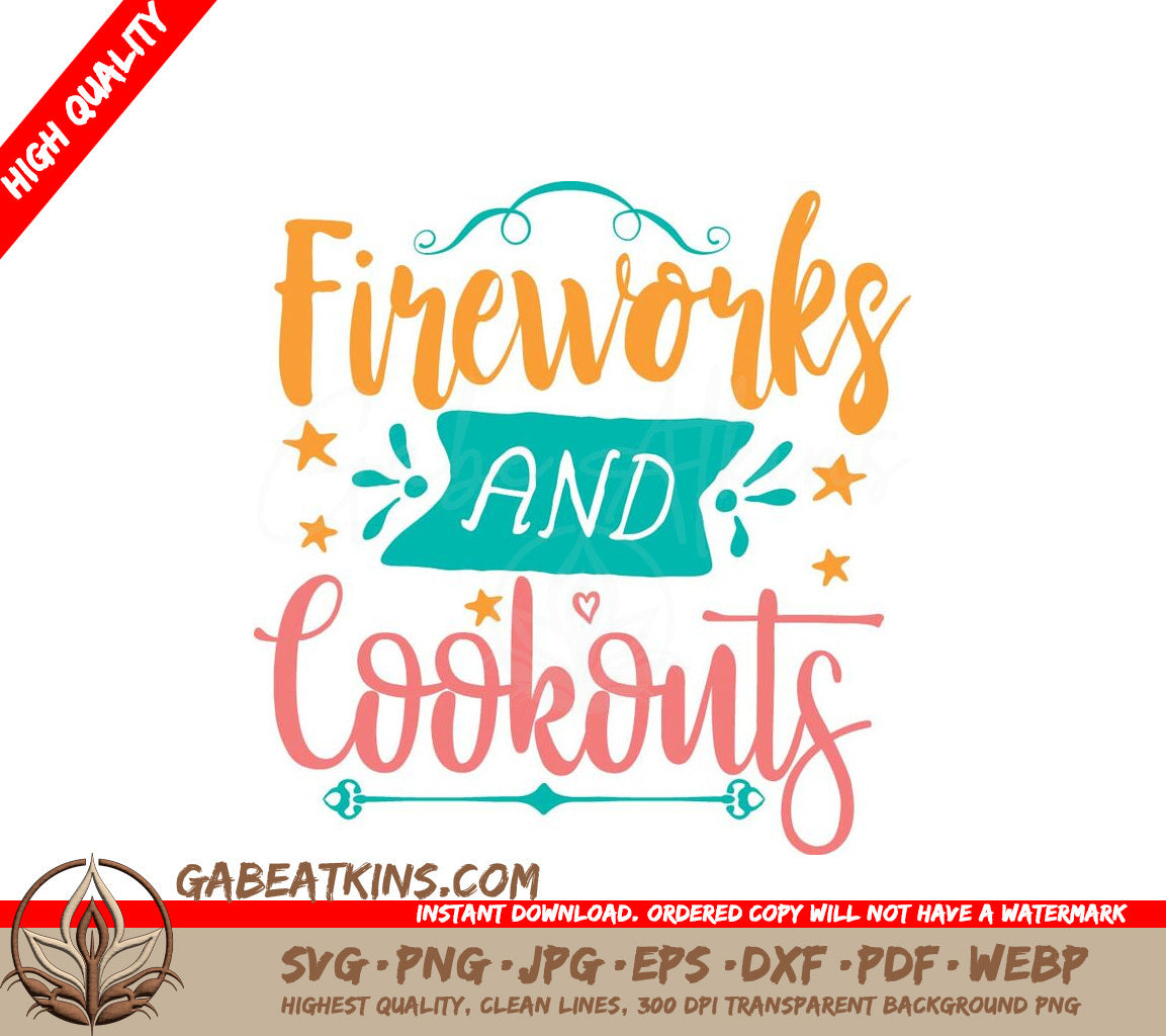 Fireworks & Cookouts SVG Design - Adventure Theme SVG