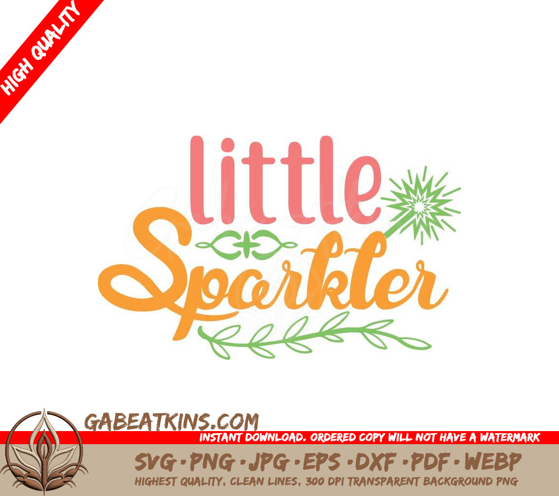 Pink & Orange Little Sparkler Adventure Quote SVG SVG