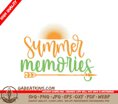 Summer Memories Arrow SVG - Adventure Quote Design SVG