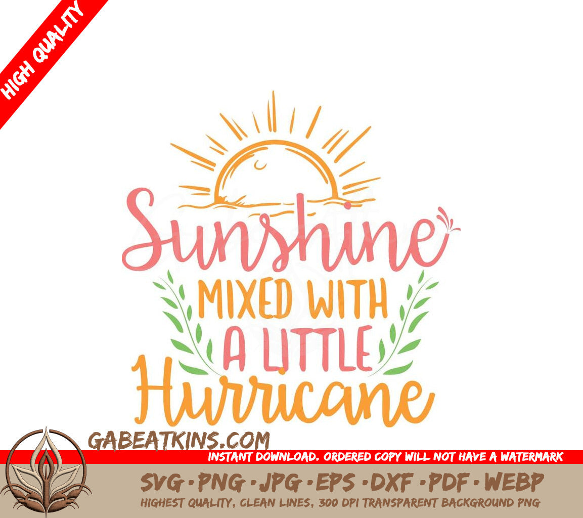 Sunshine & Hurricane Adventure Quote SVG SVG