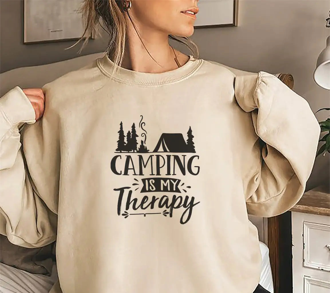 Camping Is My Therapy SVG - Adventure Camping Design SVG