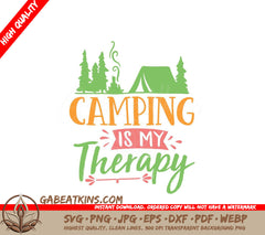 Camping Is My Therapy SVG - Adventure Camping Design SVG