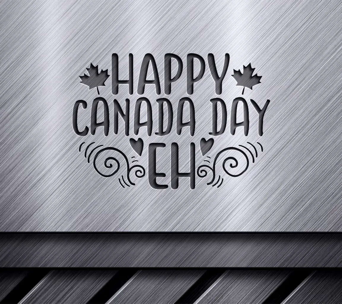 Happy Canada Day SVG with Maple Leaves & Hearts - Adventure Eh! SVG