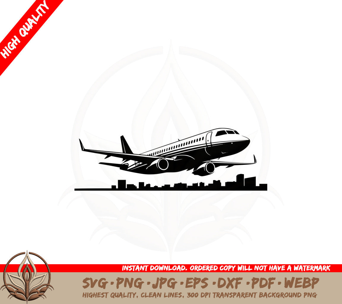 Airplane Cityscape SVG 