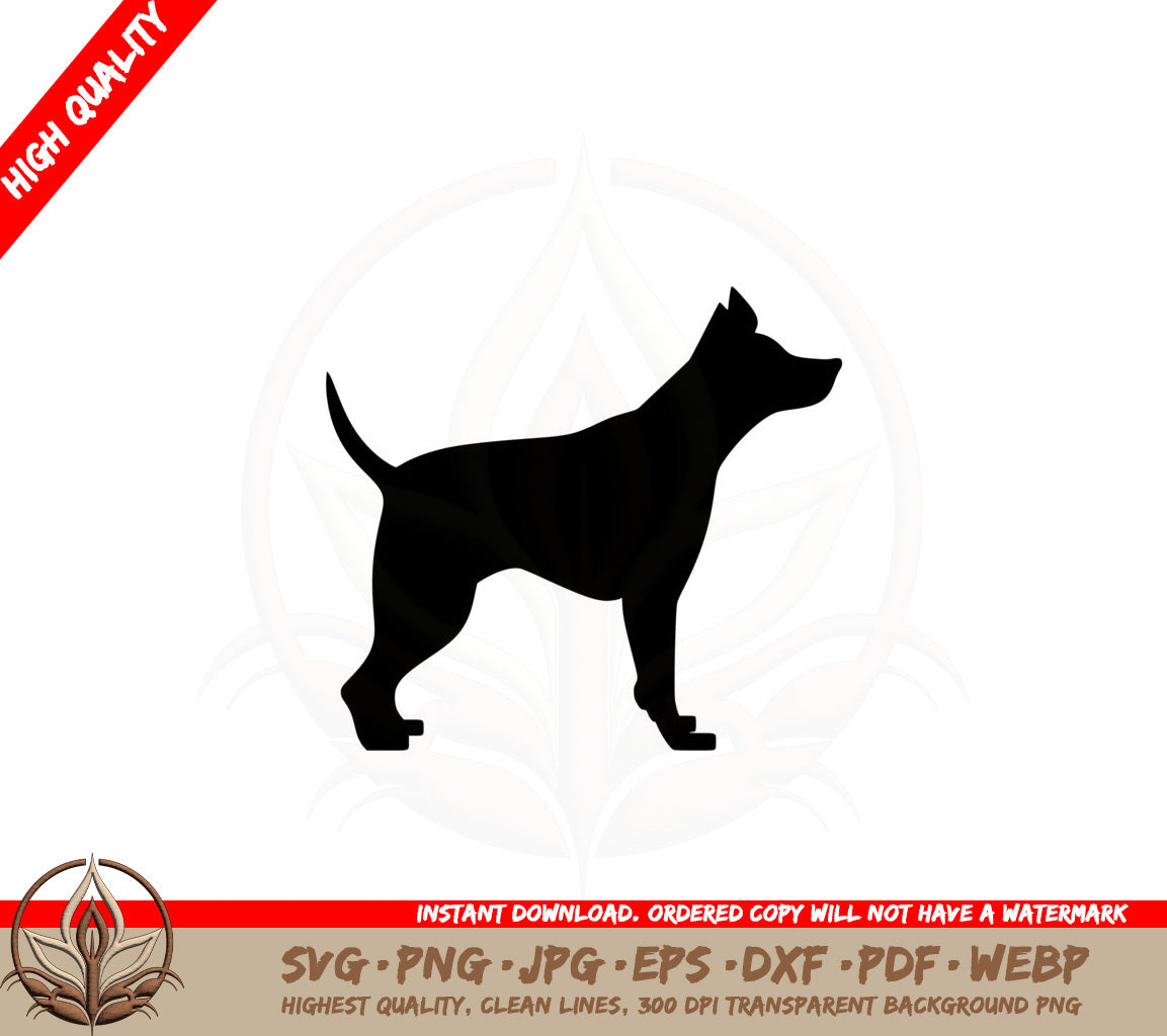 Alert Dog Silhouette SVG PNG JPG AI PDF DXF EPS  WebP Digital Download 