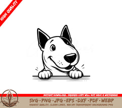 Alert Happy Bull Terrier SVG 
