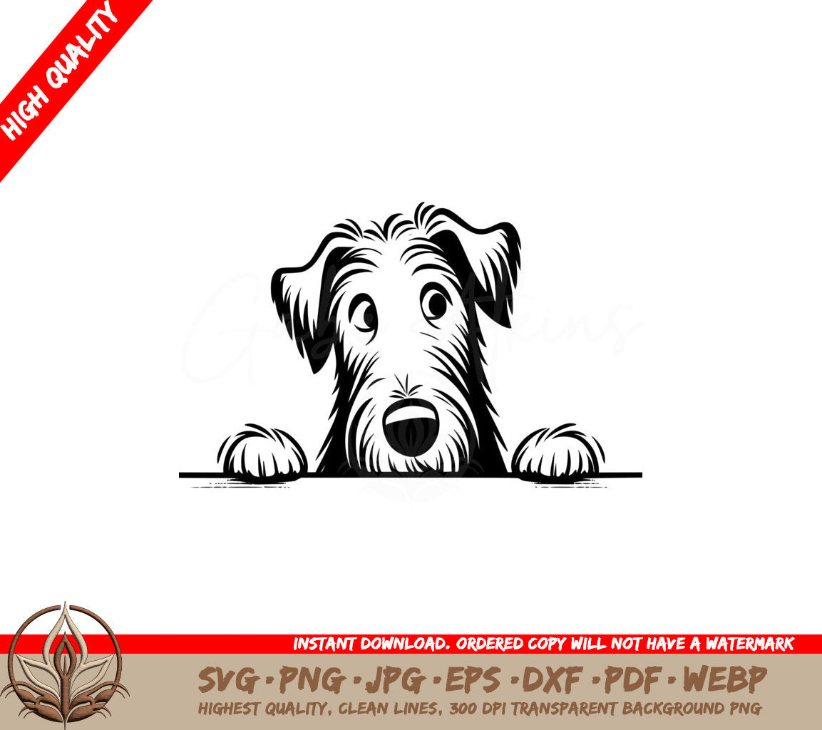 Alert Irish Wolfhound SVG 
