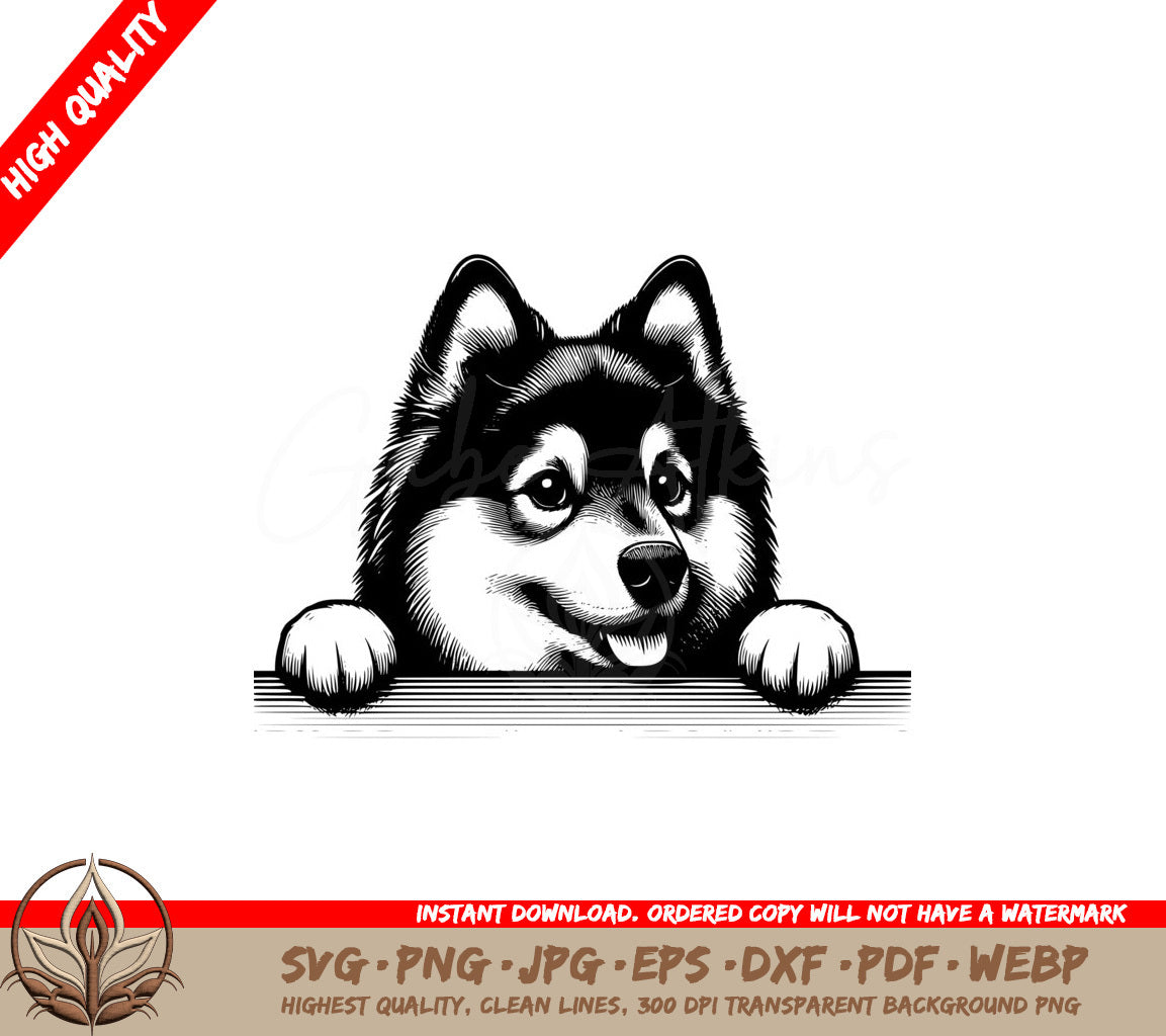 Alert Norwegian Elkhound SVG 
