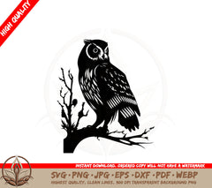 Alert Owl SVG PNG JPG AI PDF DXF EPS and WebP Digital Download 