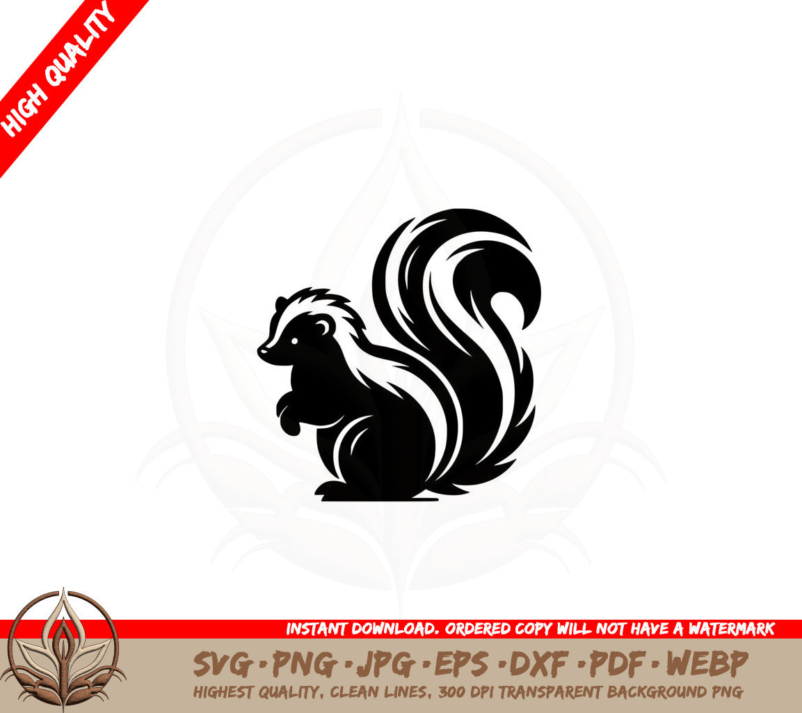 Alert Skunk SVG PNG JPG AI PDF DXF EPS  WebP - Digital Download 