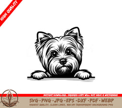 Alert Yorkie Pup SVG 
