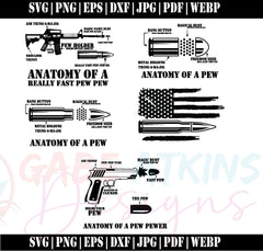 Anatomy of a pew SVG Bundle, PNG, PDF, Freedom America Svg, Gun Amendm | pew SVG Bundle, PNG, PDF, Freedom America Svg, Gun Amendment svg, Military Svg