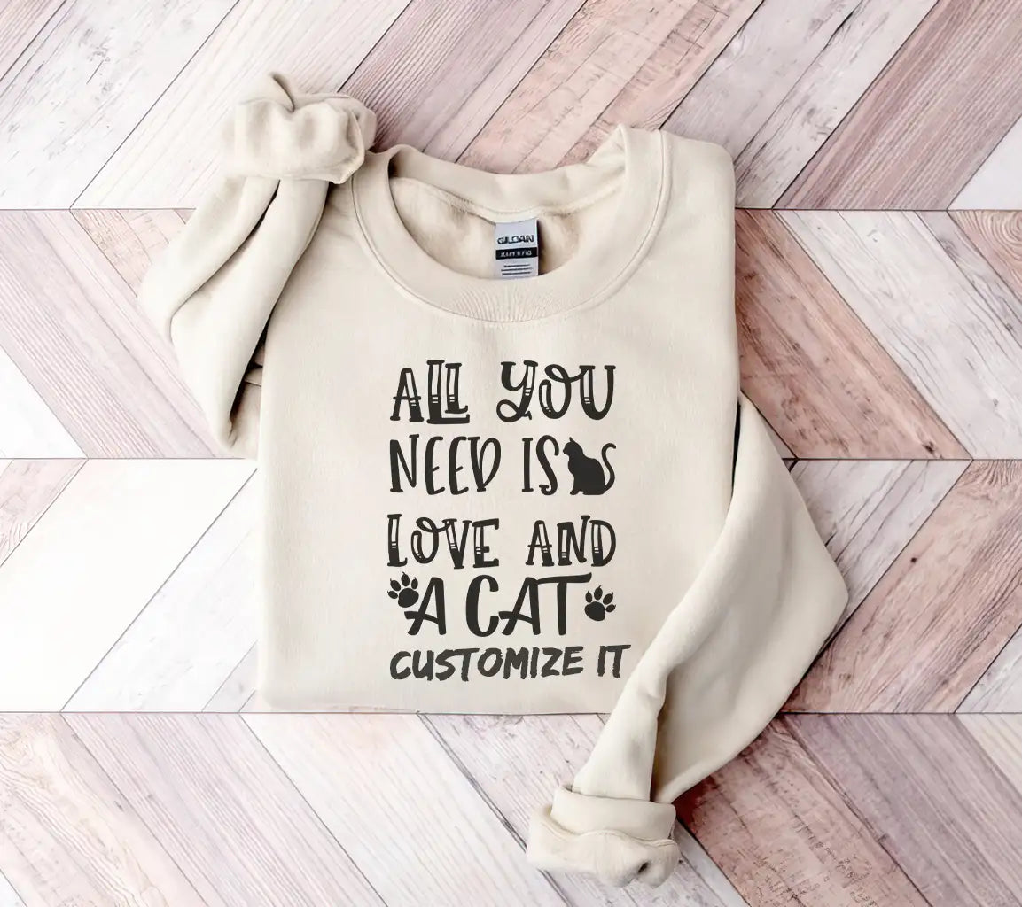 All You Need Is Love & A Cat SVG Design SVG