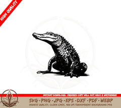 Alligator SVG PNG JPG AI PDF DXF EPS and WebP - Digital Download 