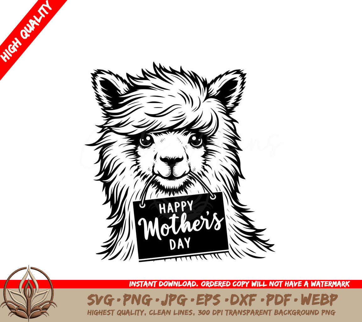 Alpacas Mom Greeting SVG 
