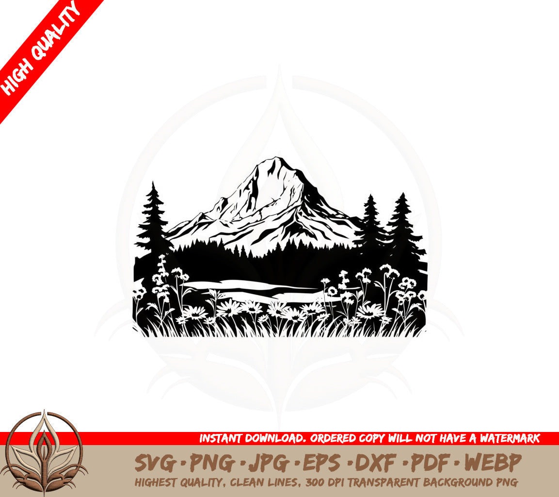 Alpine Landscape SVG PNG JPG AI PDF DXF EPS and WebP - Digital Download 