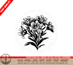 Alstroemeria Bouquet SVG Cut File Download 