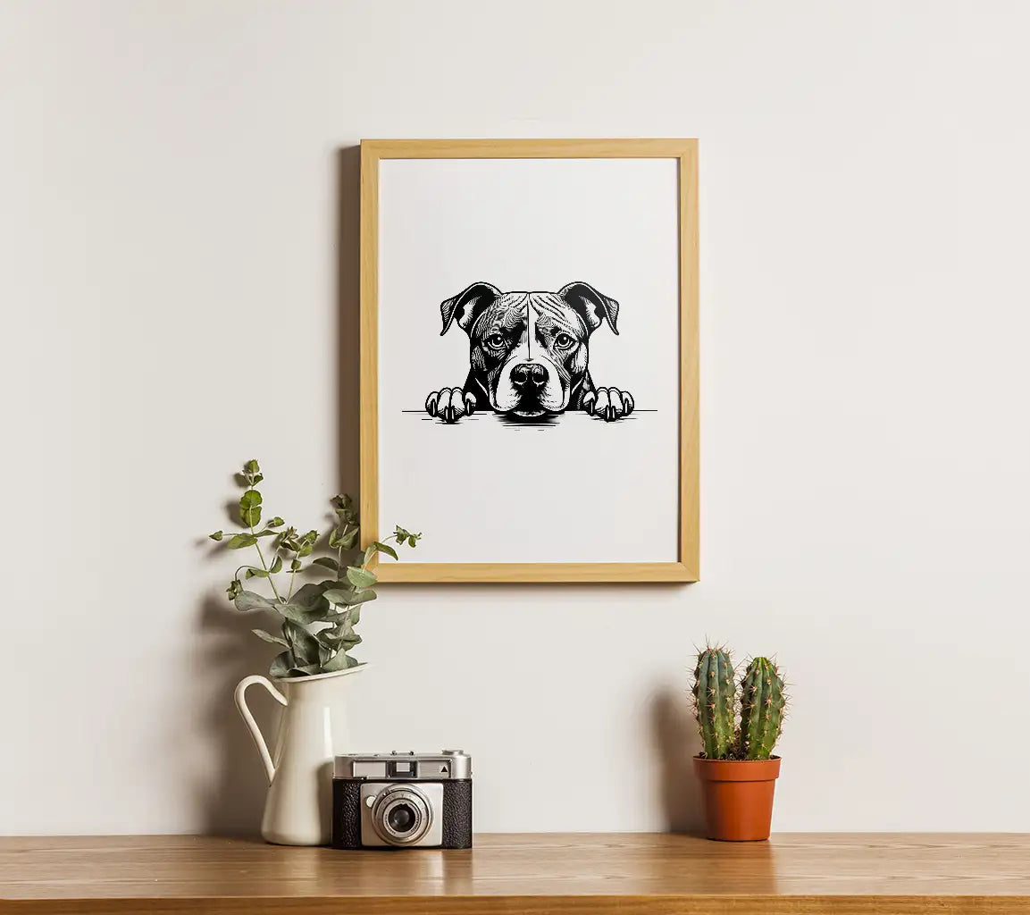  Boxer Dog SVG - American Staffordshire Terrier Table Pose SVG