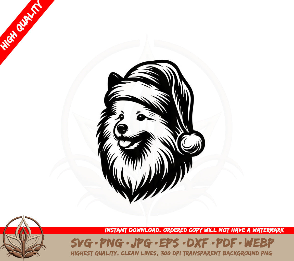 American Eskimo Santa Pup SVG PNG JPG AI PDF DXF EPS and WebP  