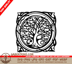 Celtic Tree of Life Circle -  Abstract SVG SVG