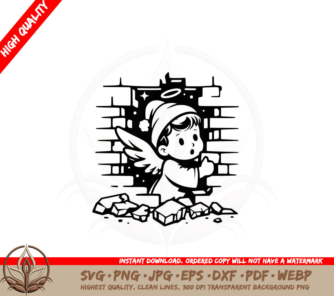 Angel Breakout SVG PNG JPG AI PDF DXF EPS and WebP Digital Download 