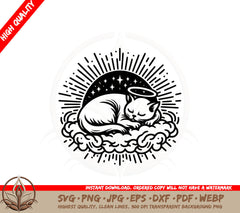 Angel Cat Nap SVG Cut File Download 