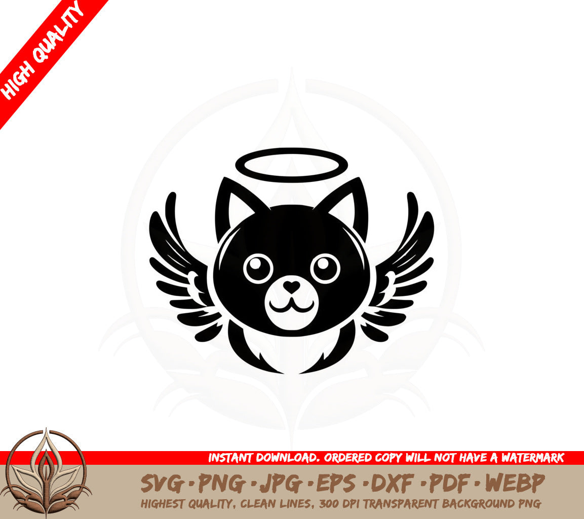 Angel Cat SVG PNG JPG AI PDF DXF EPS and WebP - Digital Download 