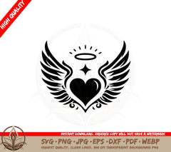 Angel Heart Cut File SVG 