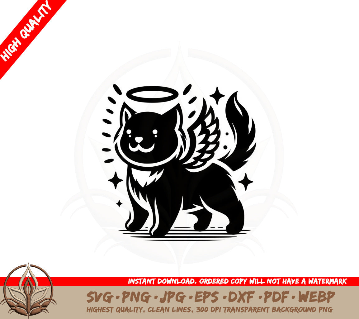 Angel Kitty Cat SVG PNG JPG AI PDF DXF EPS and WebP Digital Download 