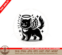 Angel Kitty Cat SVG PNG JPG AI PDF DXF EPS and WebP Digital Download 