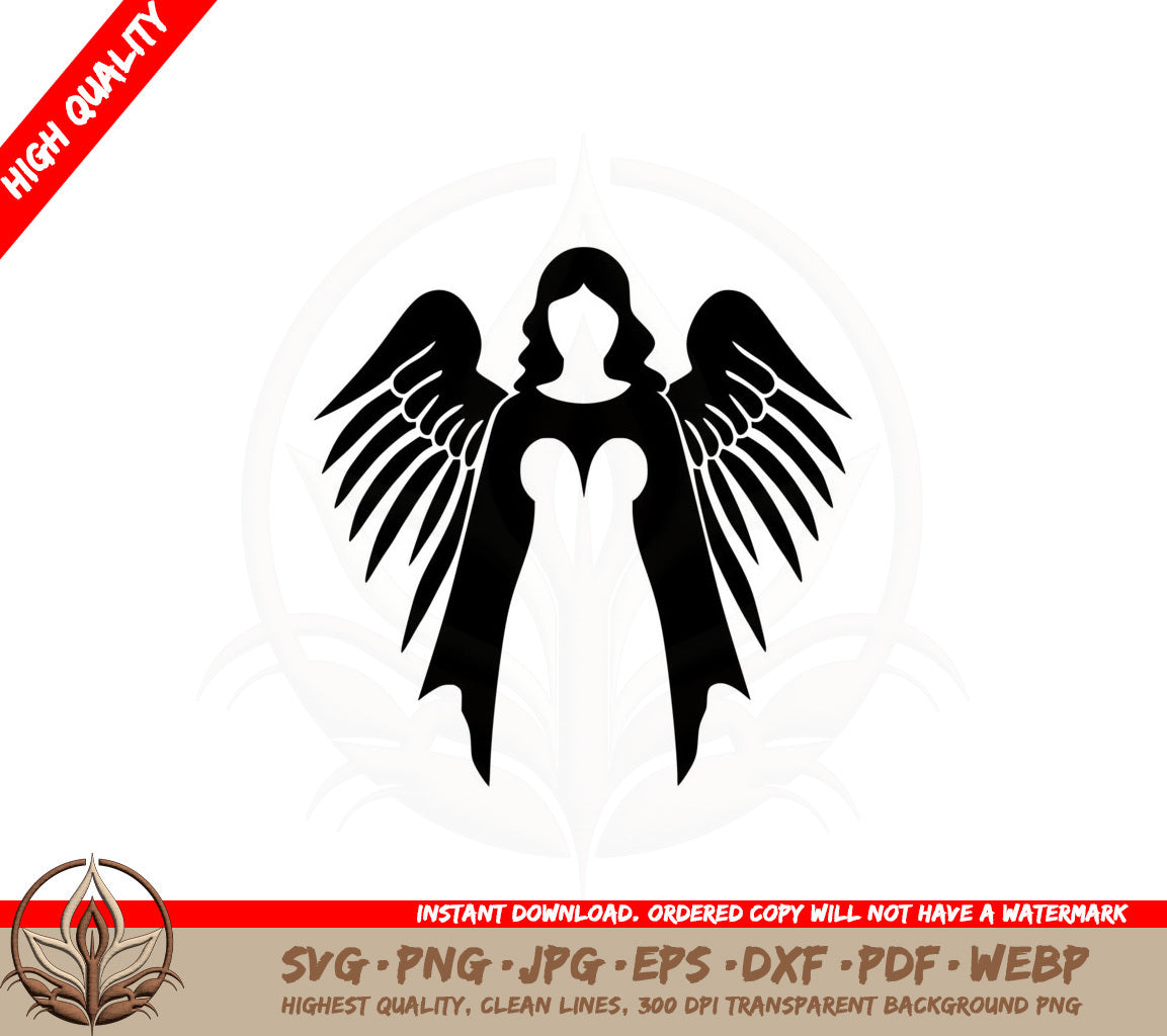 Angel Silhouette - SVG PNG JPG AI PDF DXF EPS WebP Digital Download 