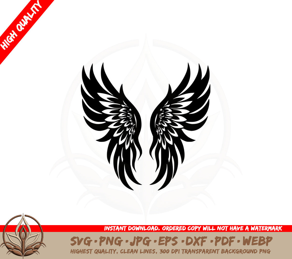 Angel Wings SVG PNG JPG AI PDF DXF EPS and WebP - Digital Download 