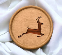 Jumping Deer Silhouette SVG - Brown on White Background SVG