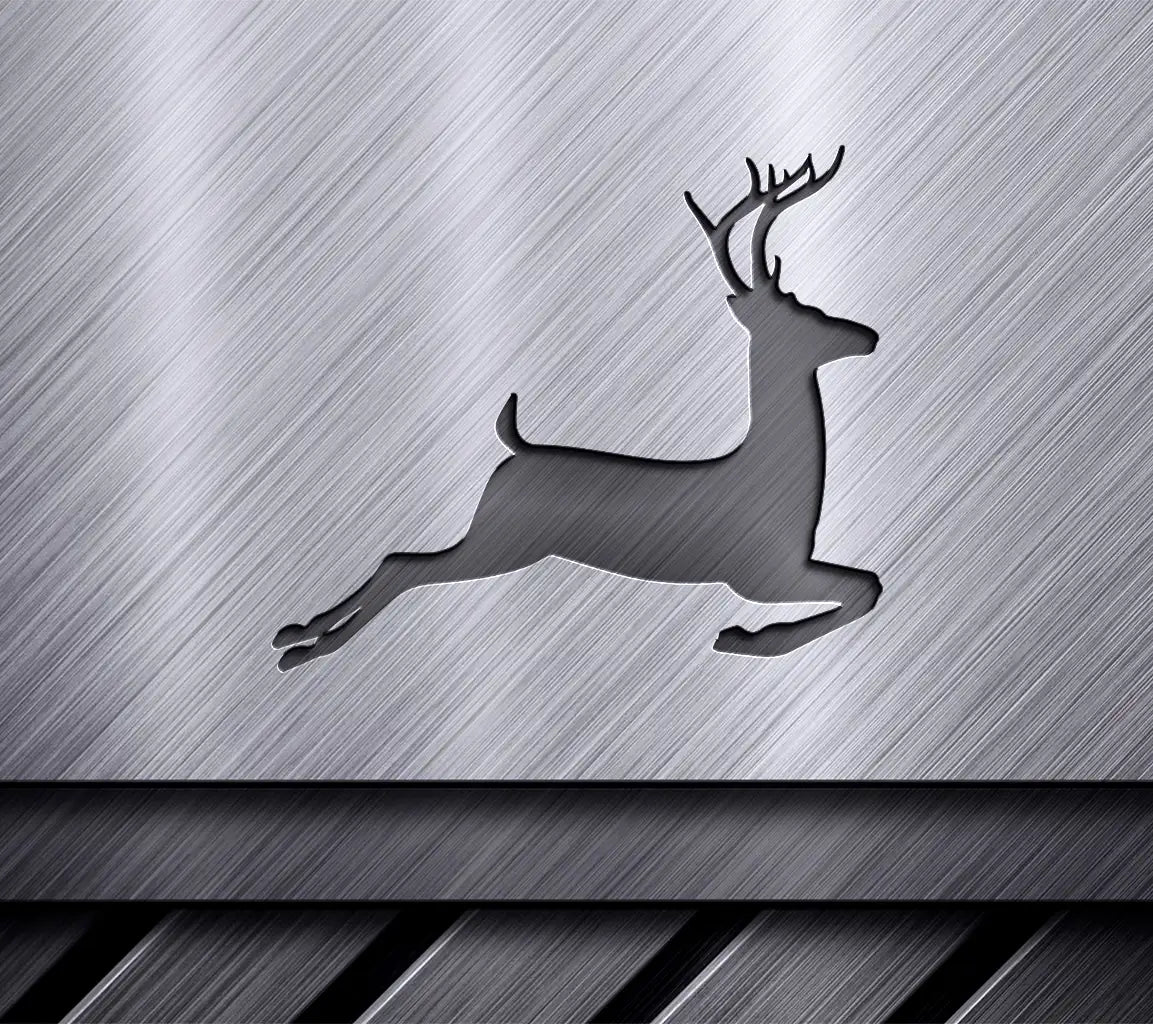 Jumping Deer Silhouette SVG - Brown on White Background SVG