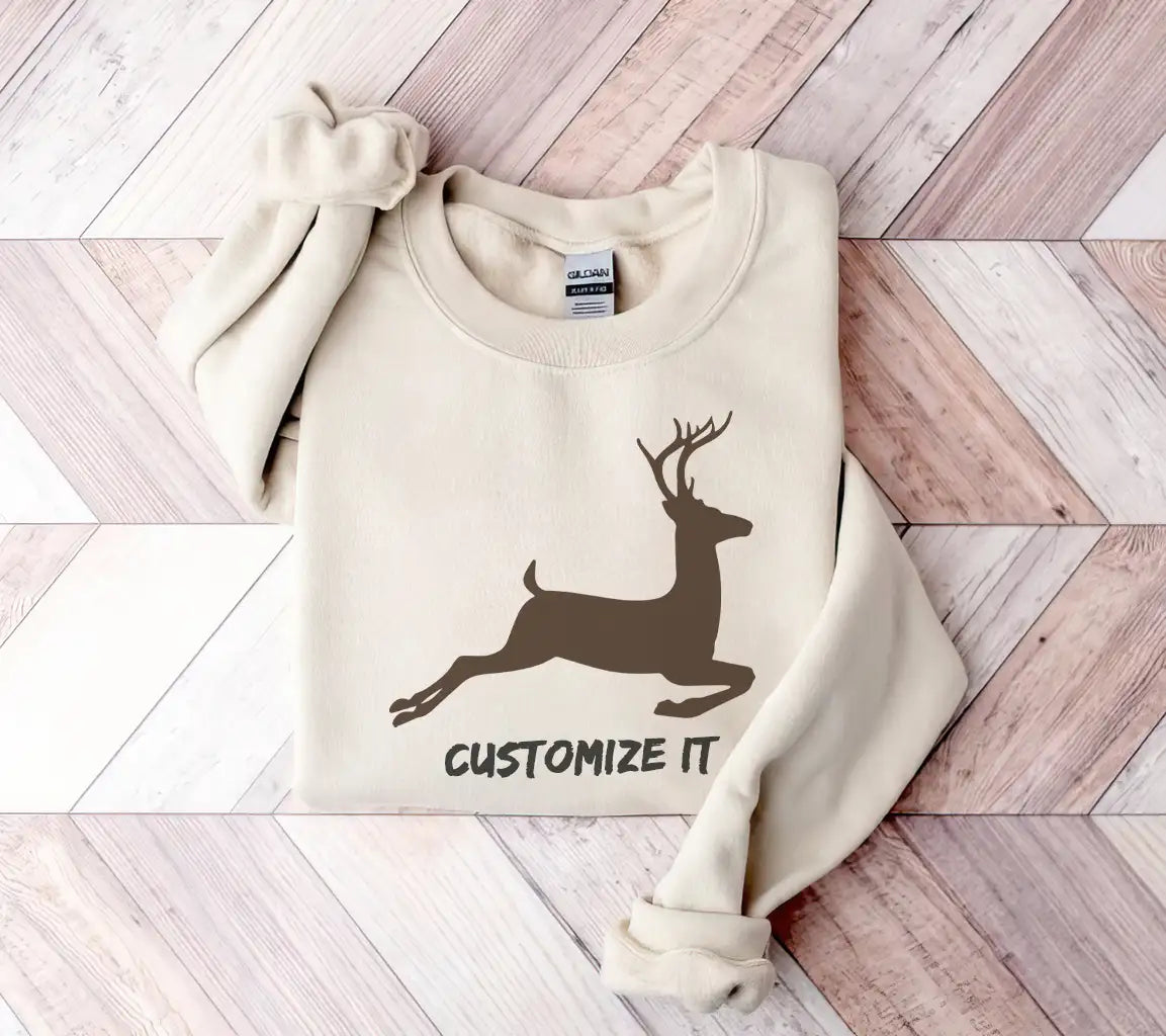 Jumping Deer Silhouette SVG - Brown on White Background SVG