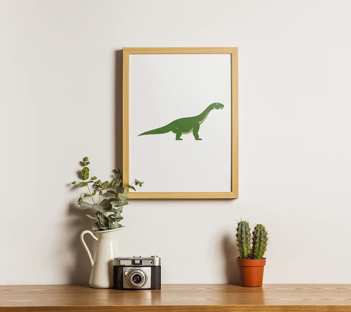 Green Long-Necked Dinosaur Silhouette SVG SVG