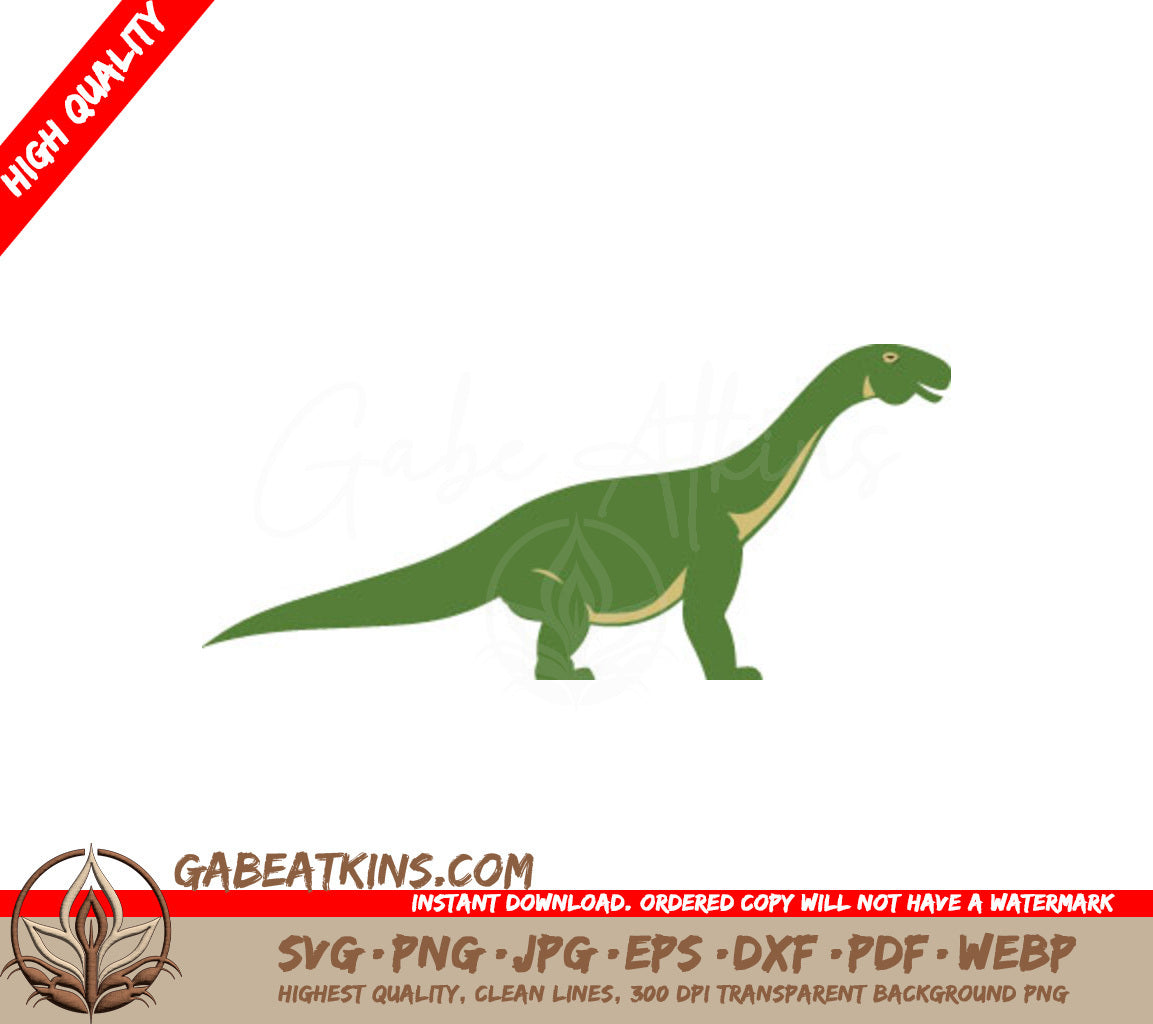 Green Long-Necked Dinosaur Silhouette SVG SVG