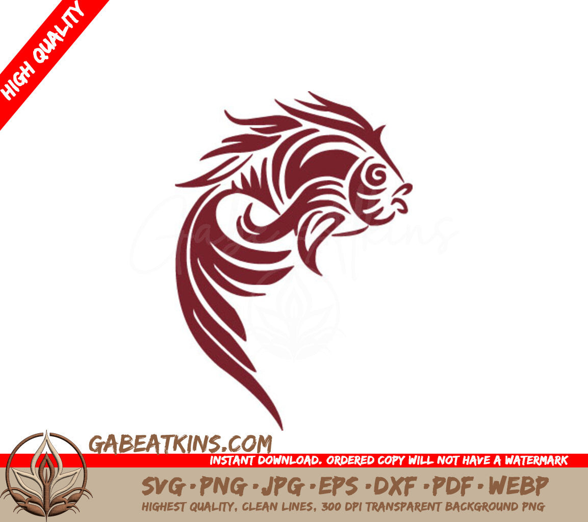 Long-Tailed Fish Silhouette SVG - Animal Illustration SVG