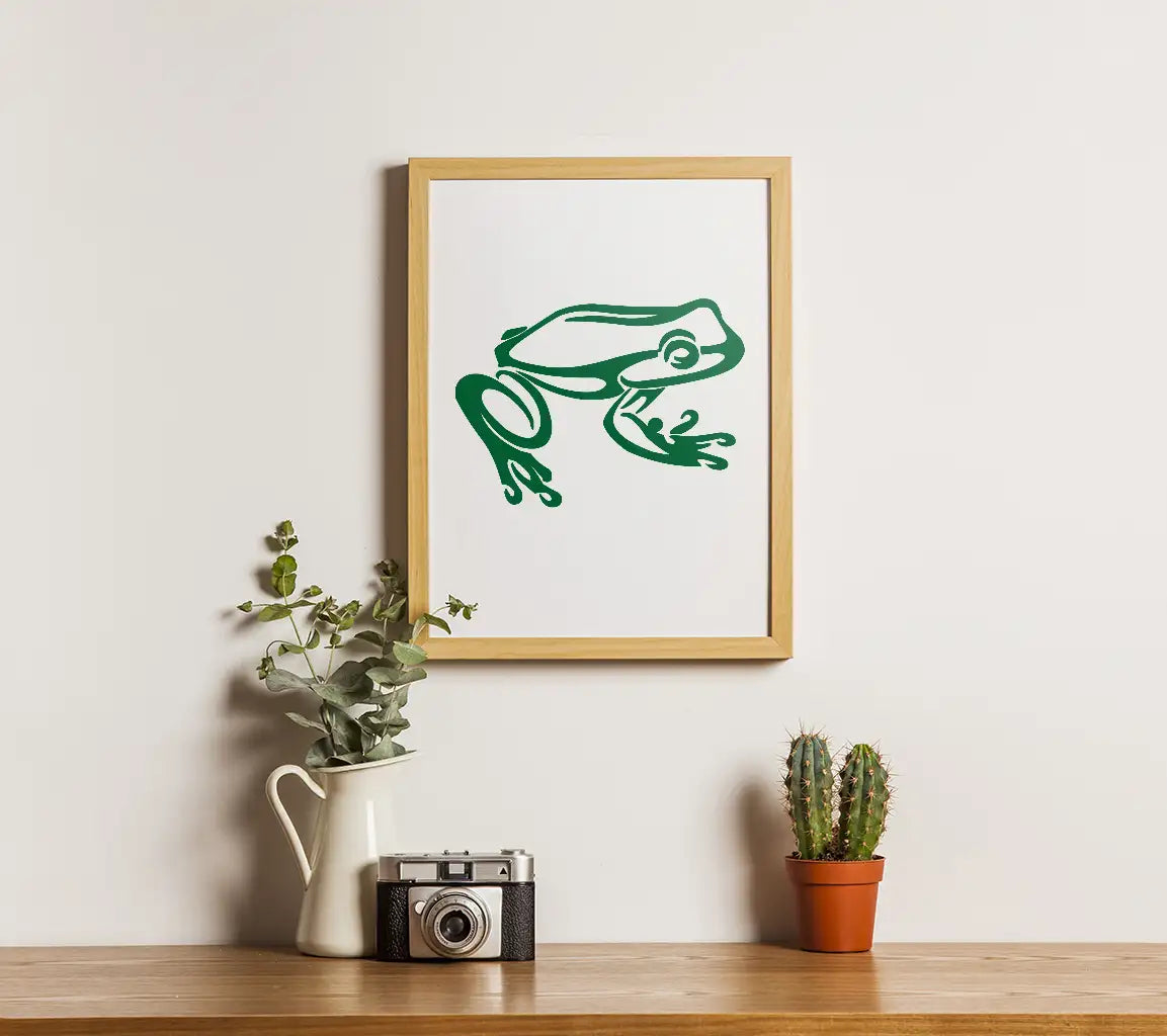 Green Frog Line Art SVG - Animal Illustration SVG