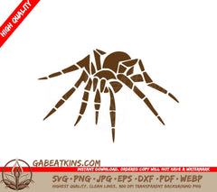 Halloween Spider SVG with Long Legs - Brown Spider on White Background SVG