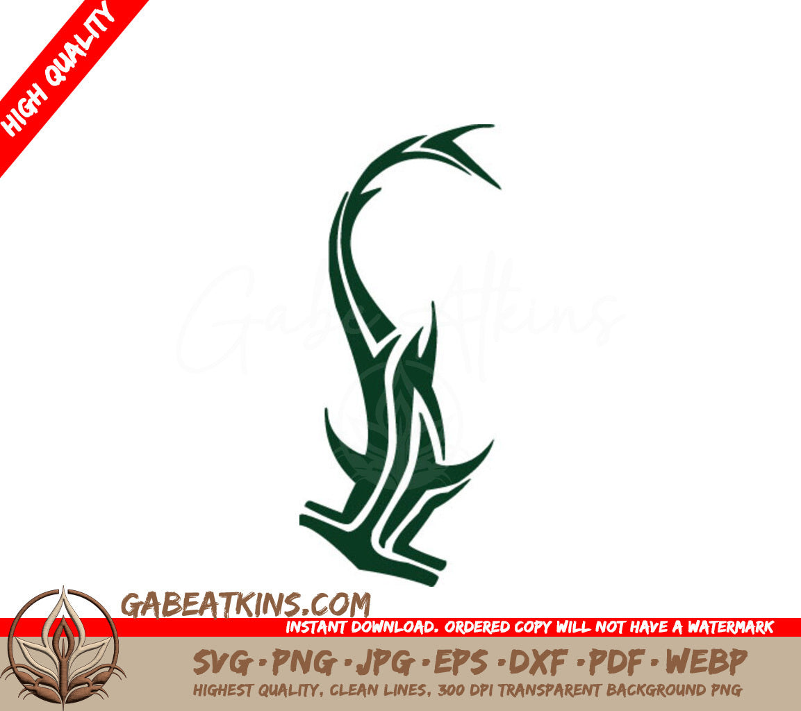 Black & Green Tribal Shark Silhouette SVG Design SVG