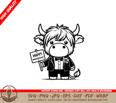 Anniversary Cow SVG, PNG, JPG, AI, PDF, DXF, EPS and WebP Digital Download 
