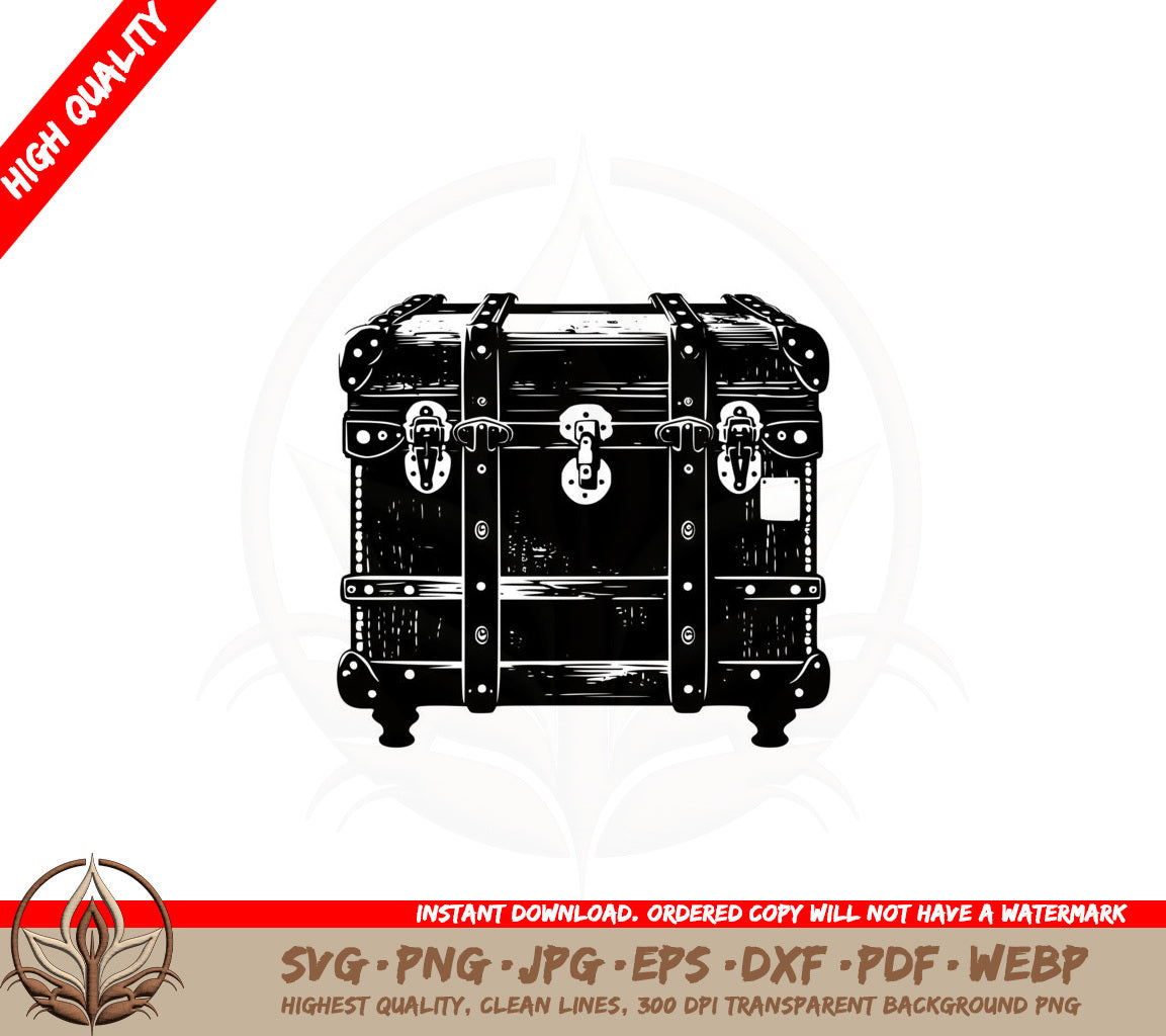 Antique Steamer Trunk SVG PNG JPG AI PDF DXF EPS and WebP - Digital Download 