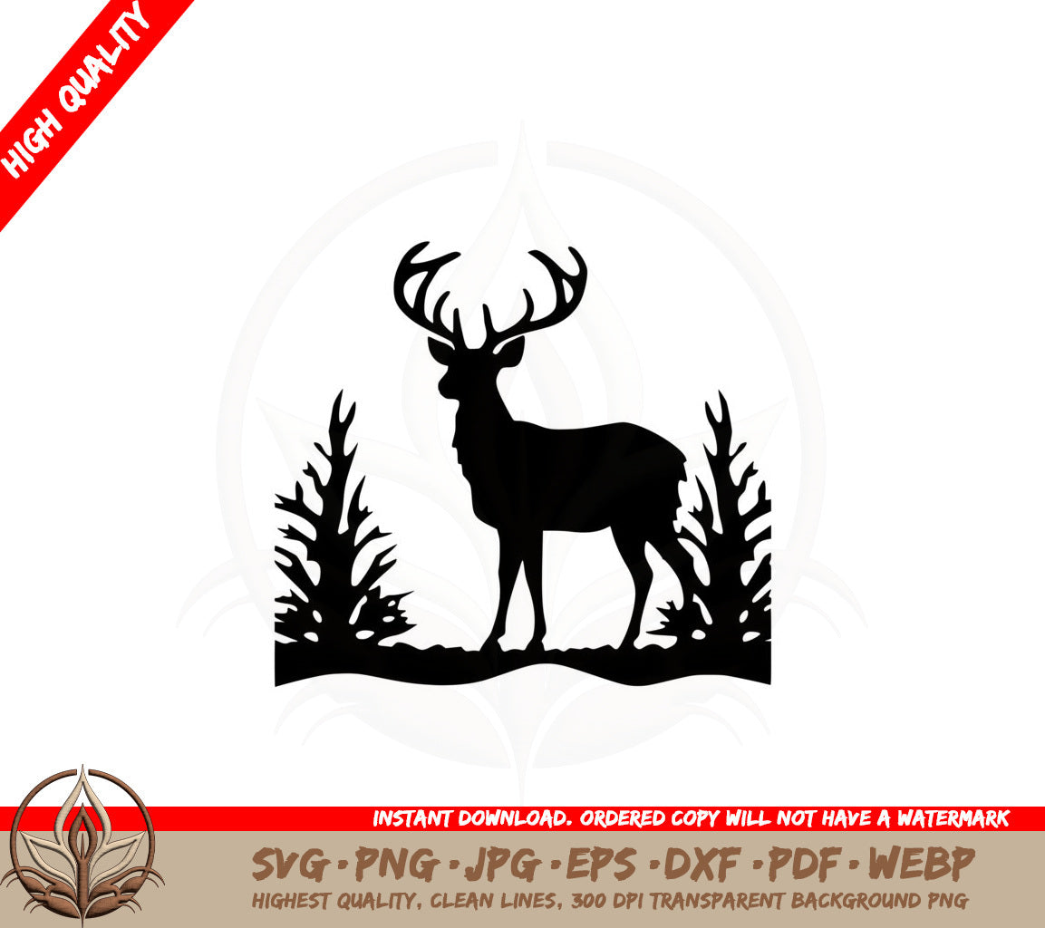 Antlered Deer SVG PNG JPG AI PDF DXF EPS  WebP Digital Download 