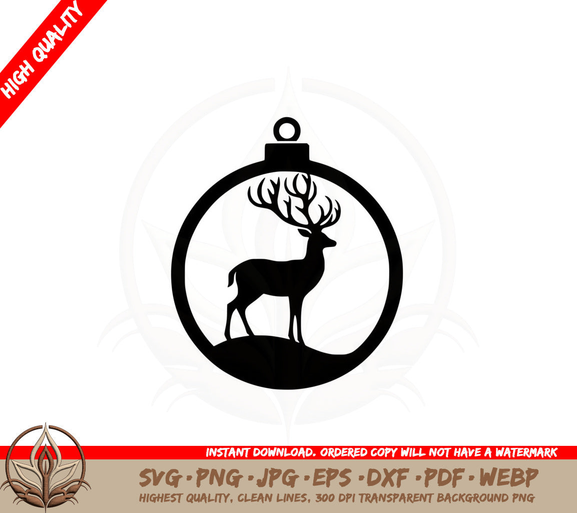 Antlered Majesty Ornament SVG PNG JPG AI PDF DXF EPS and WebP Digital Download 